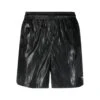 Alexander McQueen Black Wet Effect Swim Shorts With Mcqueen Graffiti Motif