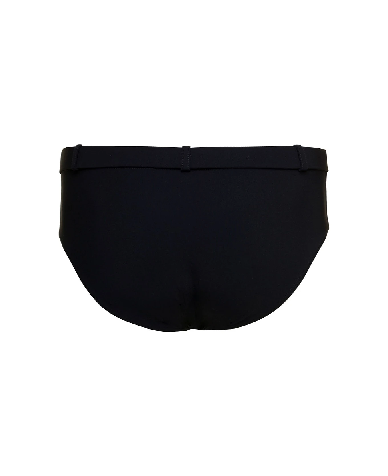 Dolce & Gabbana Black Swim Brief With Metallic Dg Logo In Stretch Polyamide Man 4 Dolce & Gabbana Black Swim Brief With Metallic Dg Logo In Stretch Polyamide Man - Image 2
