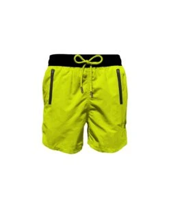 MC2 Saint Barth Fluo Yellow Light Fabric Zipped Swim Shorts