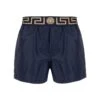 Versace Blue Swim Trunks With Greca And Medusa Head Print On Elastic Waistband In Nylon Man -Family Dressing 1760562d777805ec4925029020500eb5