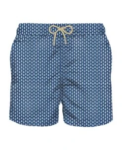MC2 Saint Barth Man Light Fabric Swim Shorts With Anchor Print
