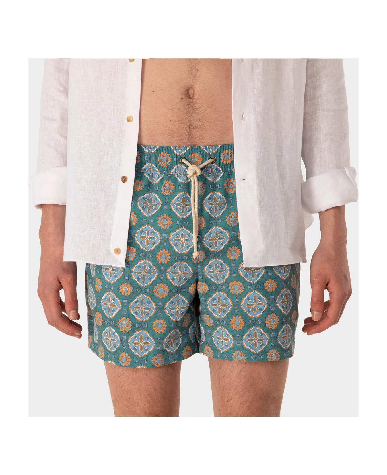 Maestrale Celeste/verde Swim Shorts 4 Maestrale Celeste/verde Swim Shorts - Image 2