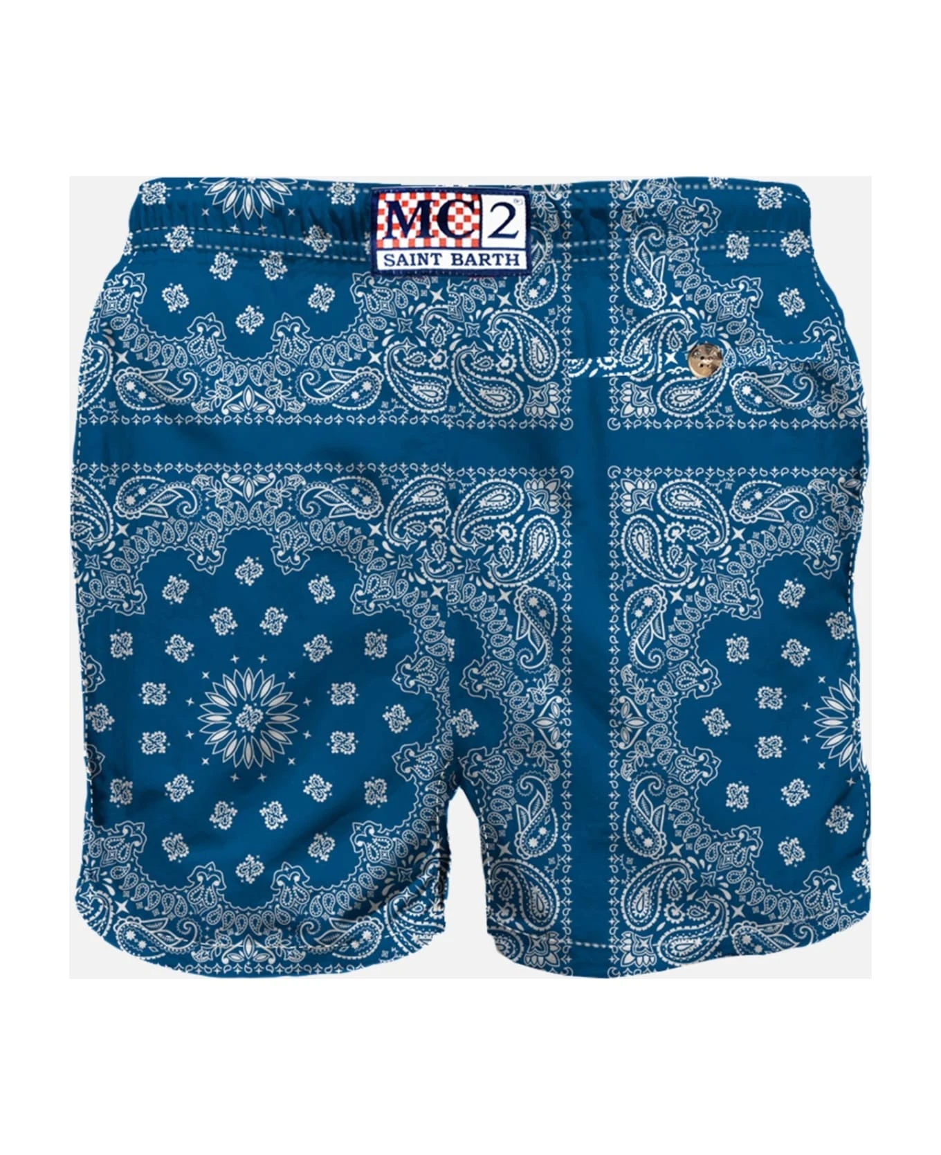 MC2 Saint Barth Man Swim Shorts With Blue Bandanna Print 4 MC2 Saint Barth Man Swim Shorts With Blue Bandanna Print - Image 2