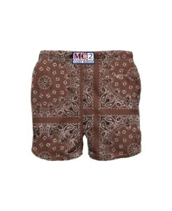 MC2 Saint Barth Man Swim Shorts With Brown Bandanna Print -Family Dressing 26e5e755973e180601bde80e1250ed37