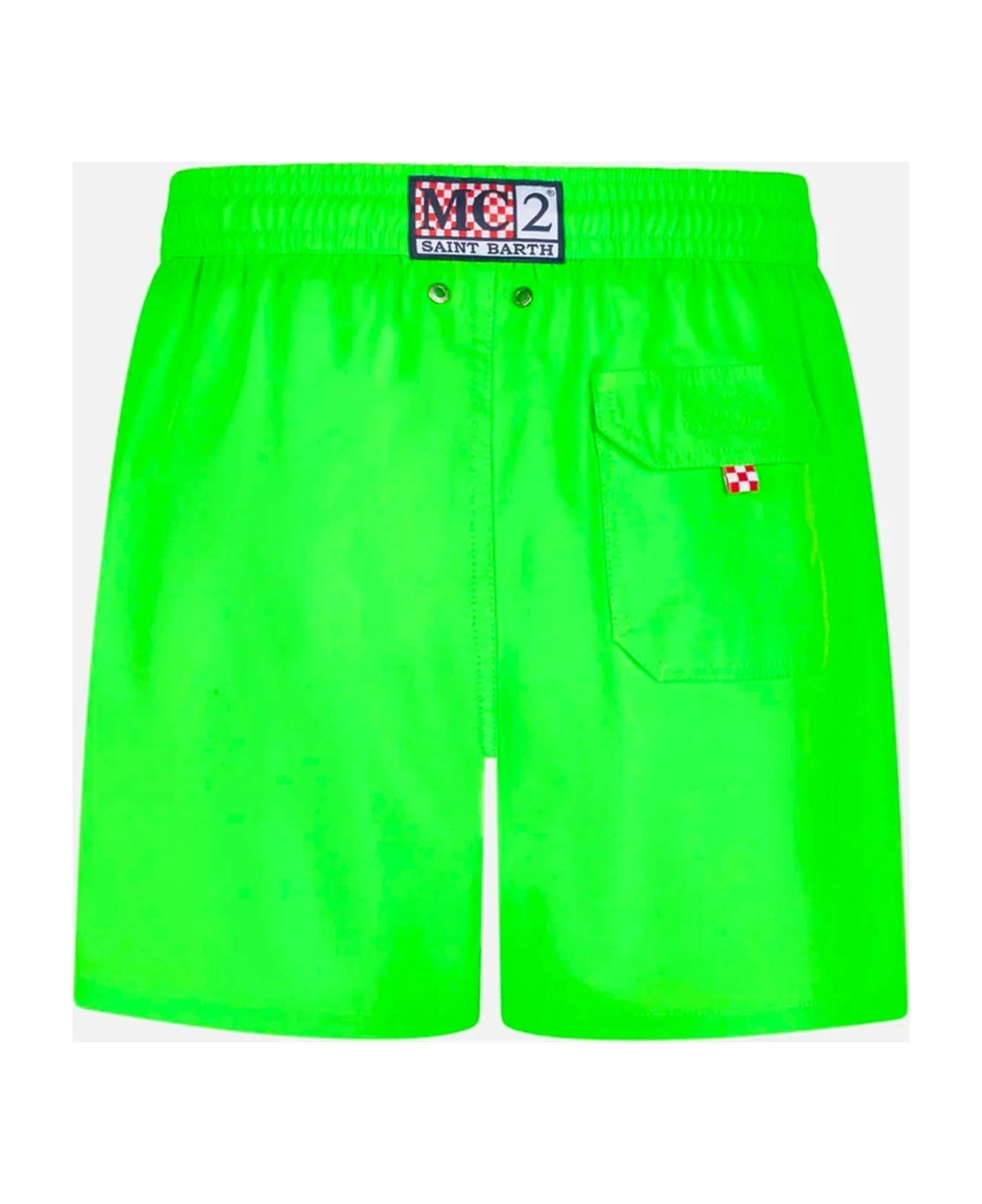 MC2 Saint Barth Man Fluo Green Comfort Swim Shorts 4 MC2 Saint Barth Man Fluo Green Comfort Swim Shorts - Image 2