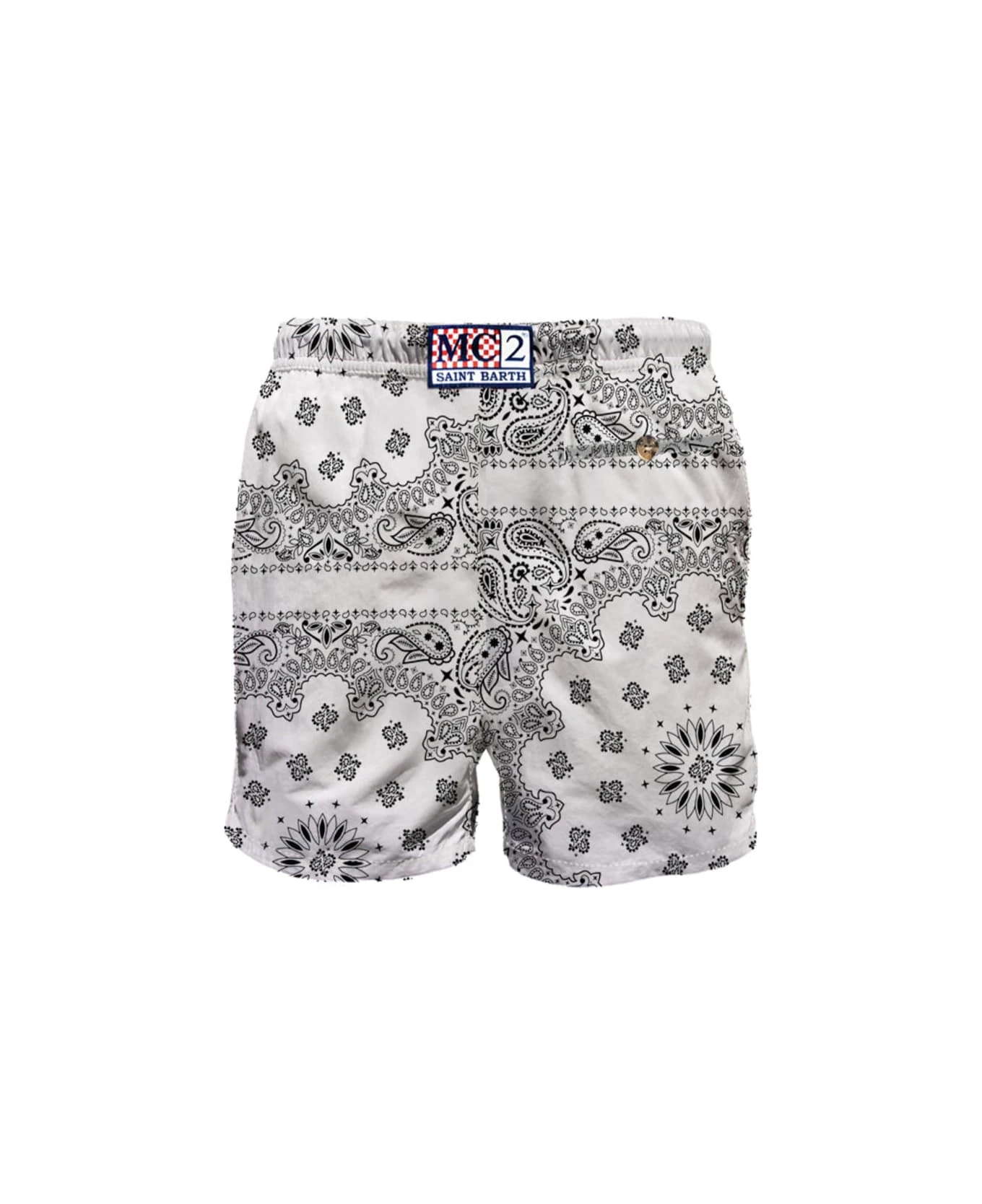 MC2 Saint Barth Man Swim Shorts With White Bandanna Print 4 MC2 Saint Barth Man Swim Shorts With White Bandanna Print - Image 2