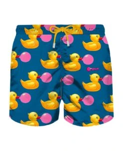 MC2 Saint Barth Man Light Fabric Swim Shorts With Ducky And Big Babol Print | Big Babol® Special Edition