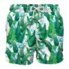 MC2 Saint Barth Tropical Leaf Print Mid-length Swim Shorts -Family Dressing 32c5ab5c689e5edc05fa1e95bccf7df0