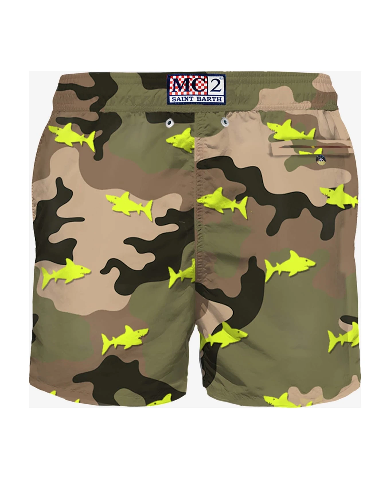 MC2 Saint Barth Man Light Fabric Swim Shorts With Sharks Embroidery 4 MC2 Saint Barth Man Light Fabric Swim Shorts With Sharks Embroidery - Image 2