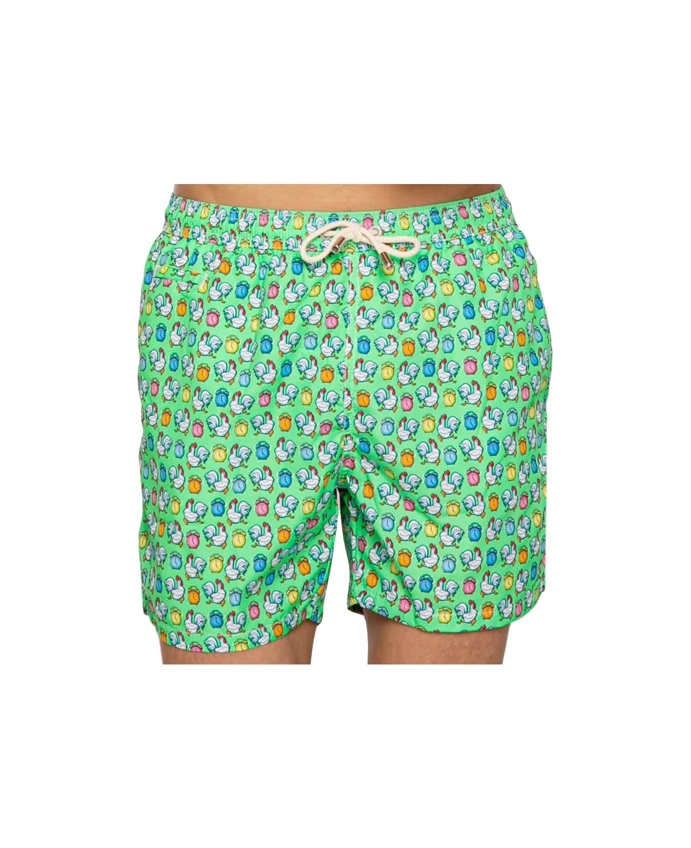 MC2 Saint Barth Light Fabric Man Swim Shorts Roosters Print 5 MC2 Saint Barth Light Fabric Man Swim Shorts Roosters Print - Image 3