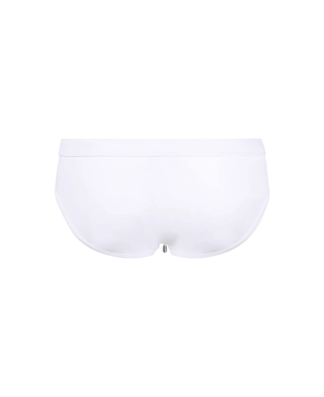 Dolce & Gabbana White Swim Briefs With Branded Drawstring And Logo Tag In Stretch Polyamide Man 4 Dolce & Gabbana White Swim Briefs With Branded Drawstring And Logo Tag In Stretch Polyamide Man - Image 2
