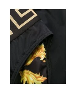 Versace Swim Brief With Greca Motif In Black Technical Fabric Man -Family Dressing 4a5925058504091591df63cc7ec0a920 1