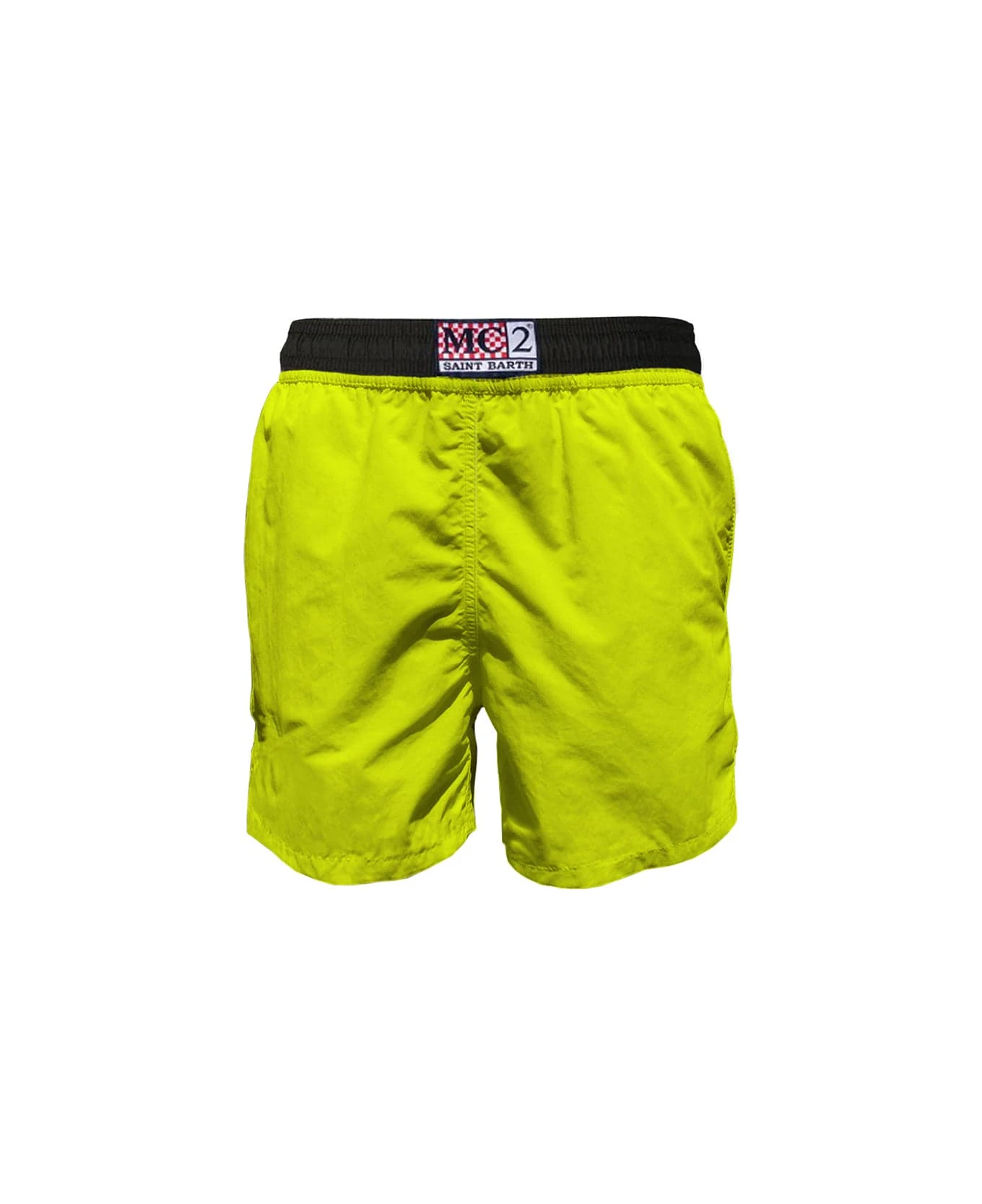 MC2 Saint Barth Fluo Yellow Light Fabric Zipped Swim Shorts 4 MC2 Saint Barth Fluo Yellow Light Fabric Zipped Swim Shorts - Image 2