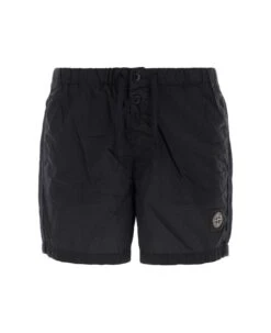 Stone Island Logo Patch Drawstring Swim Shorts
