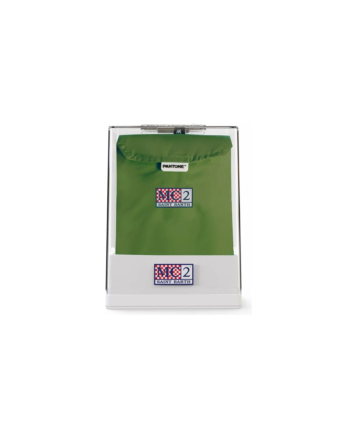 MC2 Saint Barth Solid Military Green Light Swim Shorts - Pantone© Special Edition 4 MC2 Saint Barth Solid Military Green Light Swim Shorts - Pantone© Special Edition - Image 2