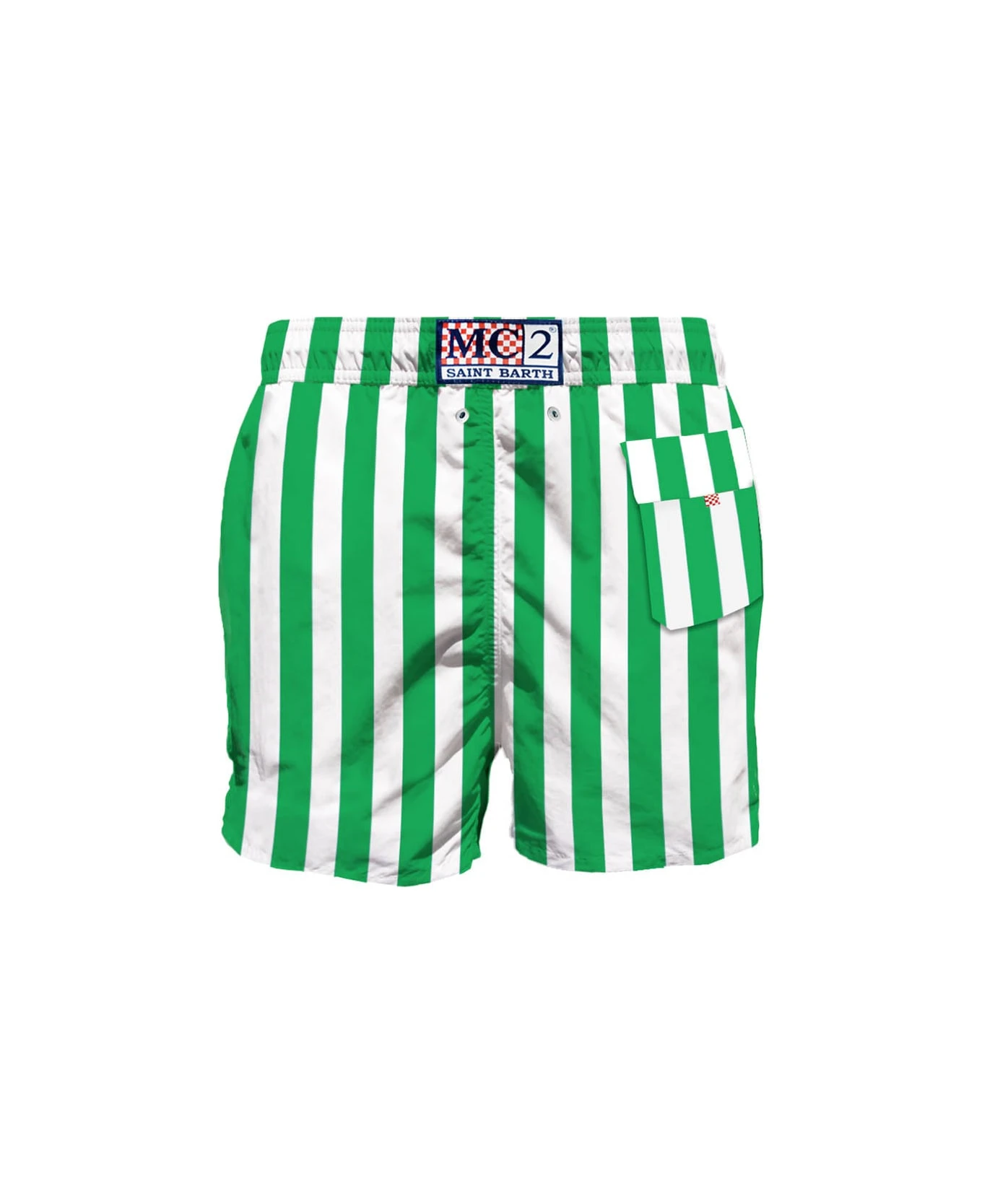 MC2 Saint Barth Green Mid-length Swim Shorts With Embroidery 4 MC2 Saint Barth Green Mid-length Swim Shorts With Embroidery - Image 2