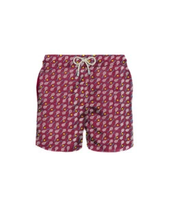 MC2 Saint Barth Man Light Fabric Swim Shorts With Tennis Print
