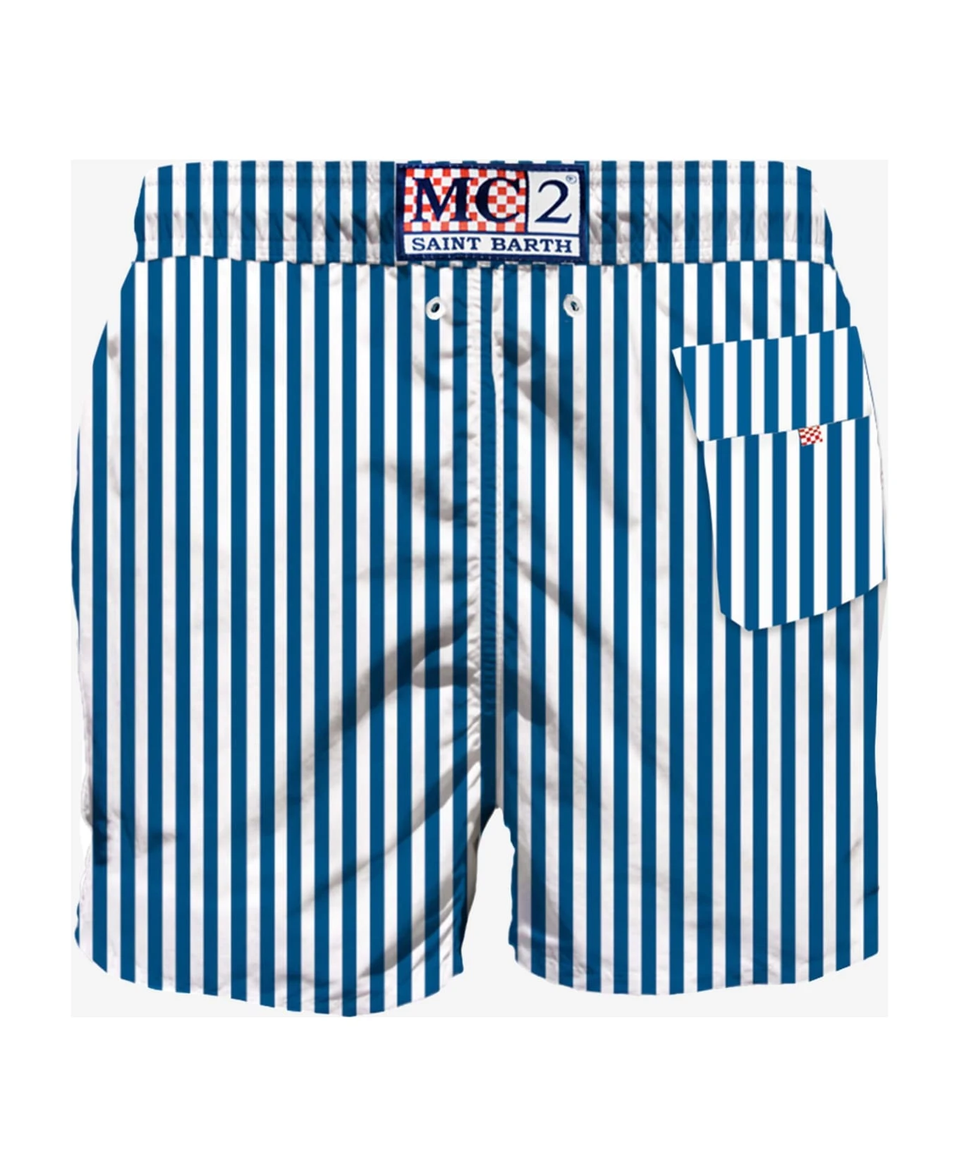 MC2 Saint Barth Man Classic Swim Shorts With White And Blue Stripes 4 MC2 Saint Barth Man Classic Swim Shorts With White And Blue Stripes - Image 2