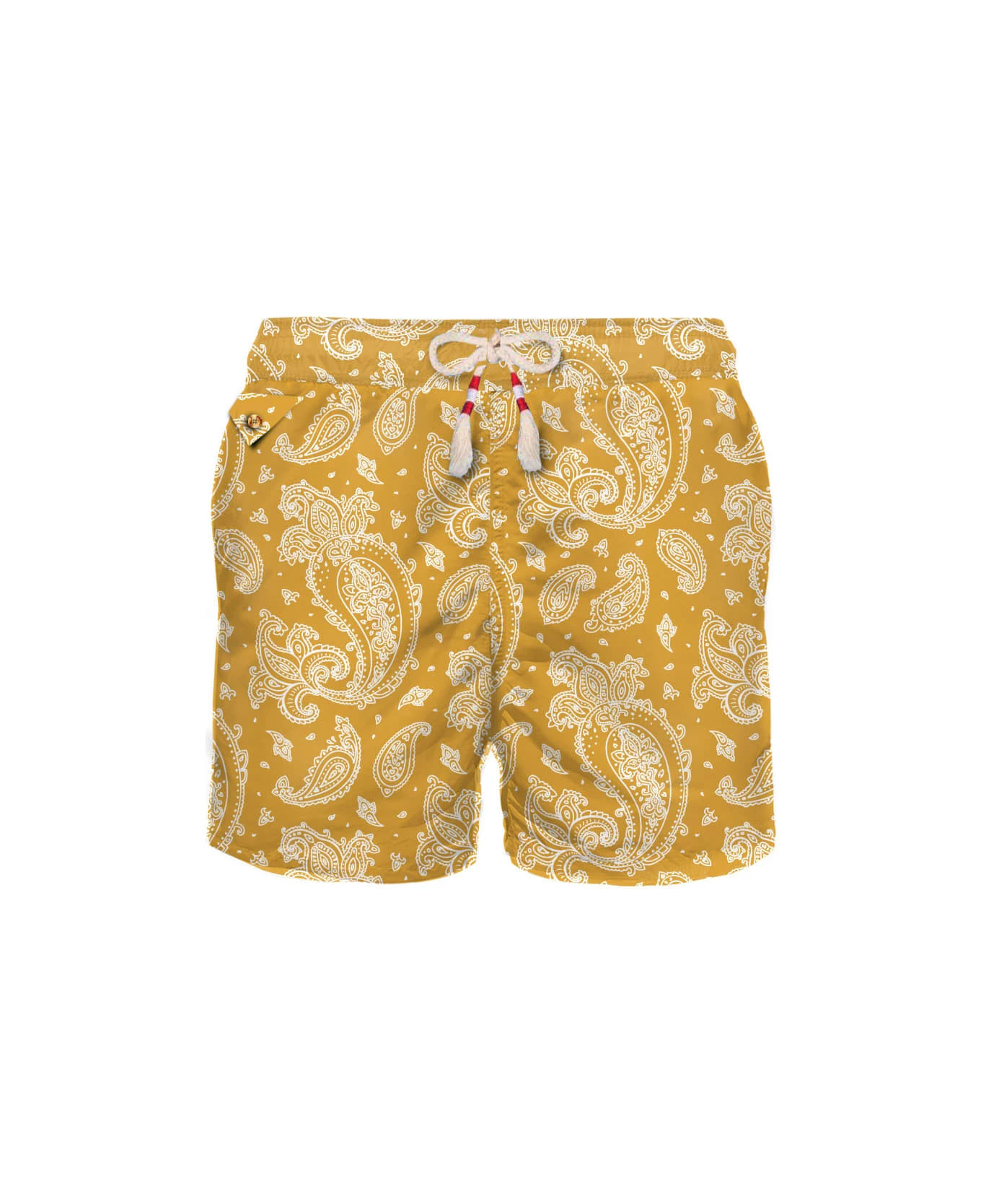 MC2 Saint Barth Man Light Fabric Swim Shorts With Ochre Paisley Print 3 MC2 Saint Barth Man Light Fabric Swim Shorts With Ochre Paisley Print