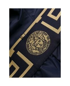 Versace Blue Swim Trunks With Greca And Medusa Head Print On Elastic Waistband In Nylon Man -Family Dressing 68c70700ba34243e5db834bcd92e57b4