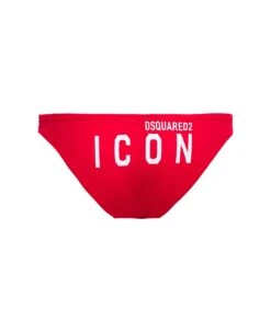 DSQUARED2 Red Swim Briefs With Icon Print -Family Dressing 6905bbec77b9d2f91b34a57e6b2c4b02
