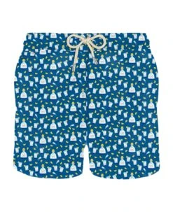 MC2 Saint Barth Man Light Fabric Swim Shorts With Tequila Print