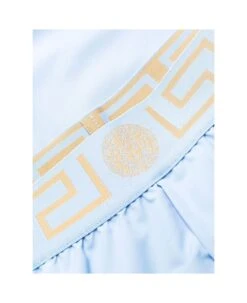 Versace Swim Shorts With Signature Greca Motif In Light Blue Technical Fabric Man -Family Dressing 718e51a7ab8352d9c86cea6b786e2522