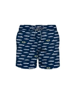 MC2 Saint Barth Light Fabric Man Swim Shorts Yacht Print