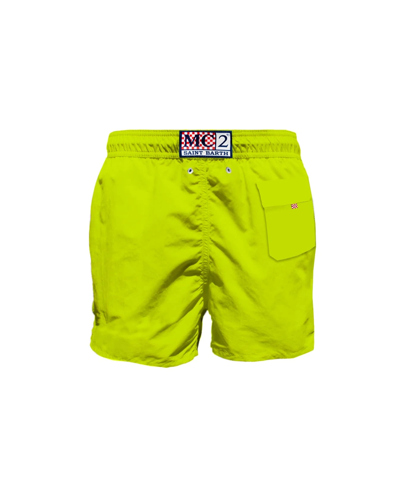 MC2 Saint Barth Man Fluo Yellow Swim Shorts With Pocket 4 MC2 Saint Barth Man Fluo Yellow Swim Shorts With Pocket - Image 2