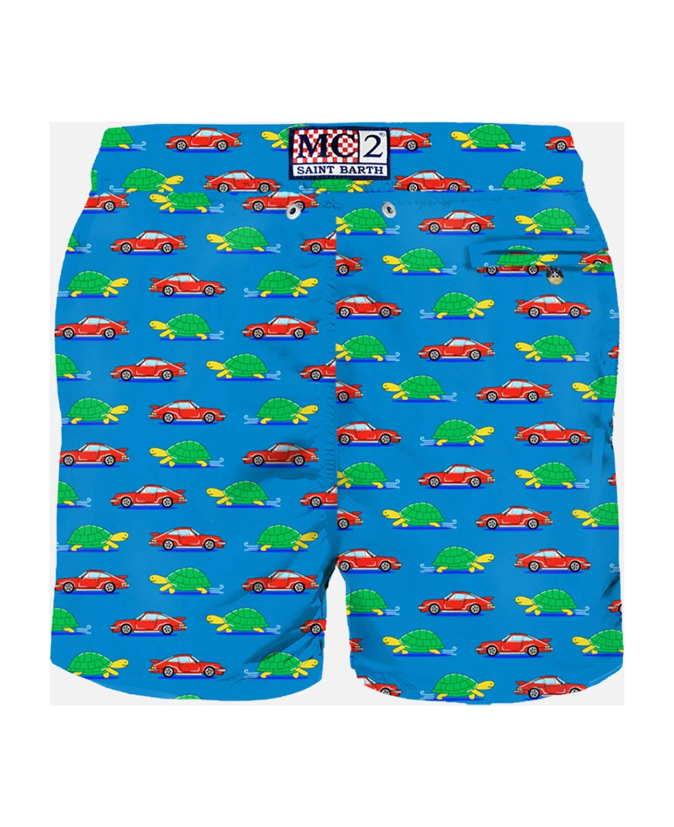 MC2 Saint Barth Man Light Fabric Swim Shorts With Turtle And Car Print 4 MC2 Saint Barth Man Light Fabric Swim Shorts With Turtle And Car Print - Image 2