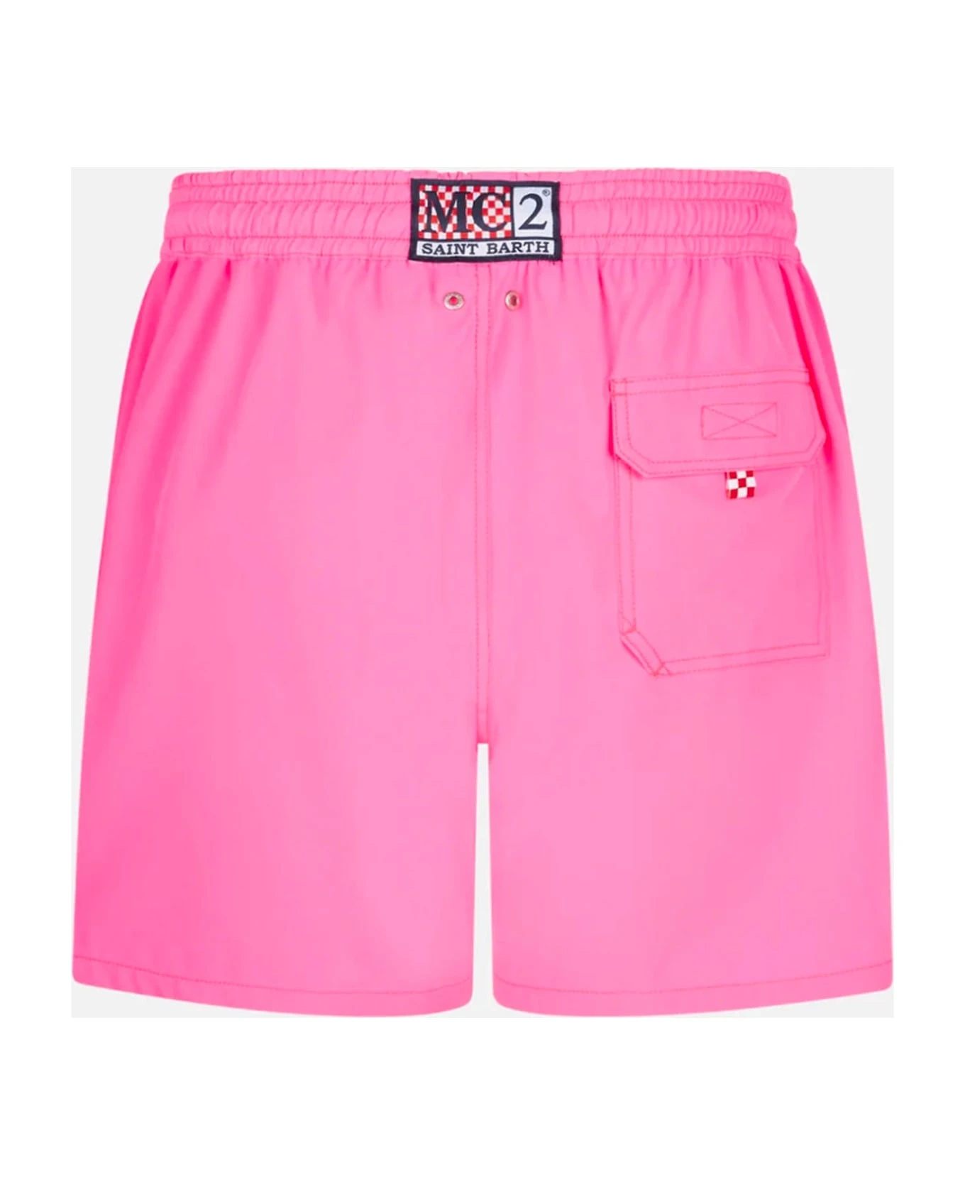 MC2 Saint Barth Man Fluo Pink Comfort Swim Shorts 4 MC2 Saint Barth Man Fluo Pink Comfort Swim Shorts - Image 2