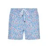 Light Blue Swim Shorts With Floral Pattern