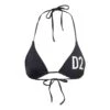 DSQUARED2 Black Swim Triangle Bikini With Lettering In Nylon Stretch Woman -Family Dressing 933b1b606c9f9ce99ba3b9cfa576e316