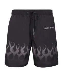 Vision Of Super Black/gray Flames Swim Shorts