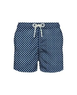 MC2 Saint Barth Light Fabric Man Swim Shorts Fish Print