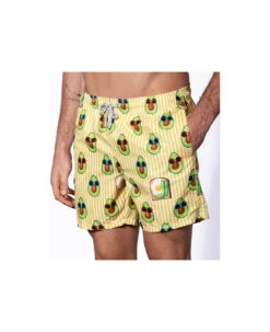MC2 Saint Barth Mid-length Swim Shorts Avocado Toast Striped Print -Family Dressing a030cd2638cacfdd27e54315ee3bbbae