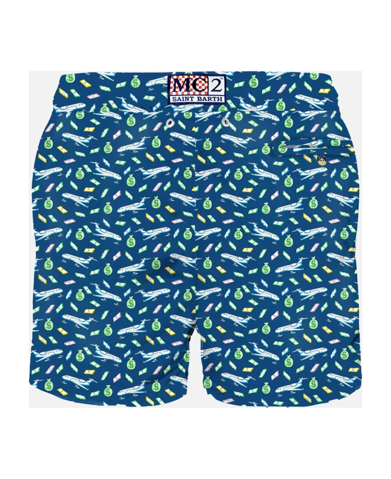 MC2 Saint Barth Man Light Fabric Swim Shorts With Money And Planes Print 4 MC2 Saint Barth Man Light Fabric Swim Shorts With Money And Planes Print - Image 2