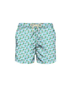 MC2 Saint Barth Man Light Fabric Swim Shorts With Cactus And Clouds Print