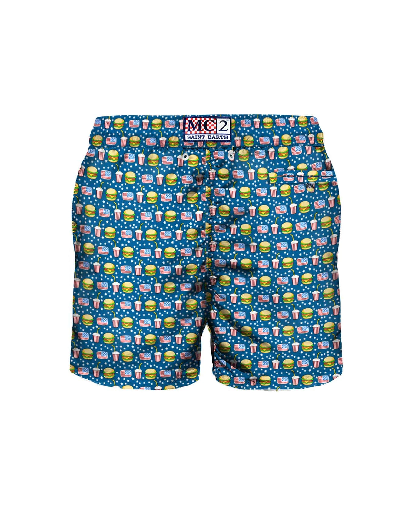 MC2 Saint Barth Light Fabric Man Swim Shorts Fast Food Print 4 MC2 Saint Barth Light Fabric Man Swim Shorts Fast Food Print - Image 2