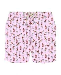 MC2 Saint Barth Man Light Fabric Swim Shorts With Gin And Monkey Print