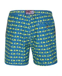 MC2 Saint Barth Light Blue/yellow Vespa Print Swim Shorts -Family Dressing ba5827047579615afbb5de5d1af55a85