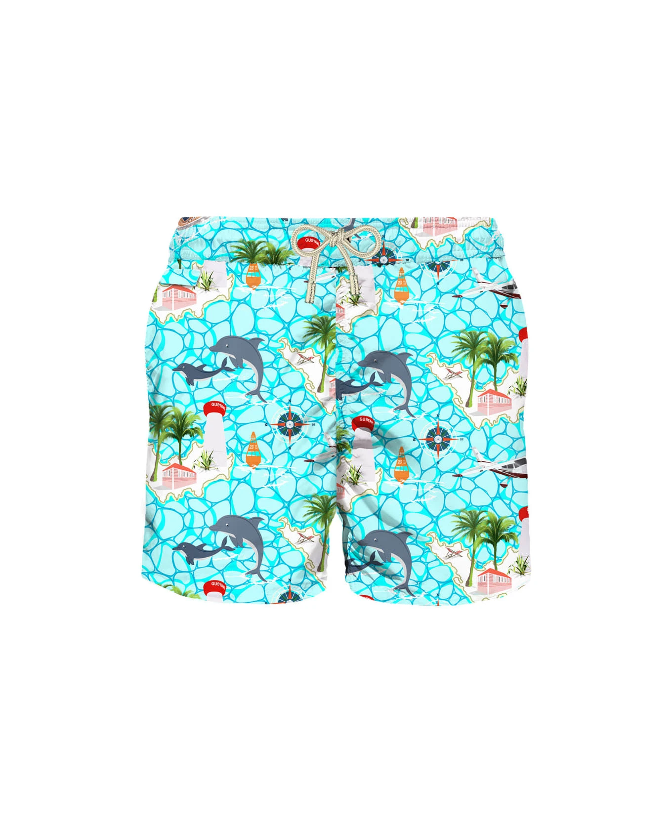 MC2 Saint Barth Man Light Fabric Swim Shorts With Sailing Boats Print 3 MC2 Saint Barth Man Light Fabric Swim Shorts With Sailing Boats Print