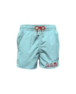 MC2 Saint Barth Light-blue Man Swim Shorts With Pocket