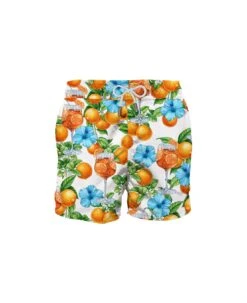MC2 Saint Barth Man Classic Swim Shorts With Cocktail Print