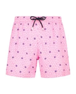 MC2 Saint Barth Man Light Fabric Comfort Swim Shorts With Starfish Print
