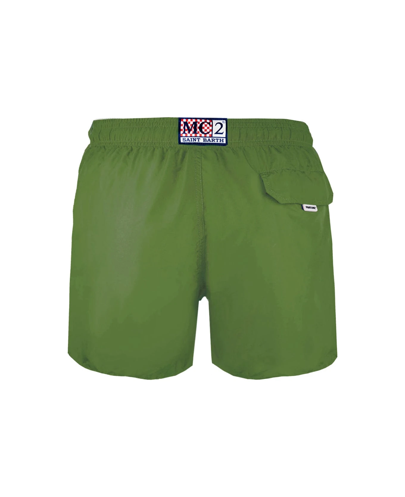 MC2 Saint Barth Solid Military Green Light Swim Shorts - Pantone© Special Edition 5 MC2 Saint Barth Solid Military Green Light Swim Shorts - Pantone© Special Edition - Image 3