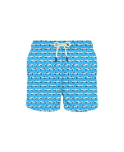 MC2 Saint Barth Cars Micro Print Light Fabric Swim Shorts