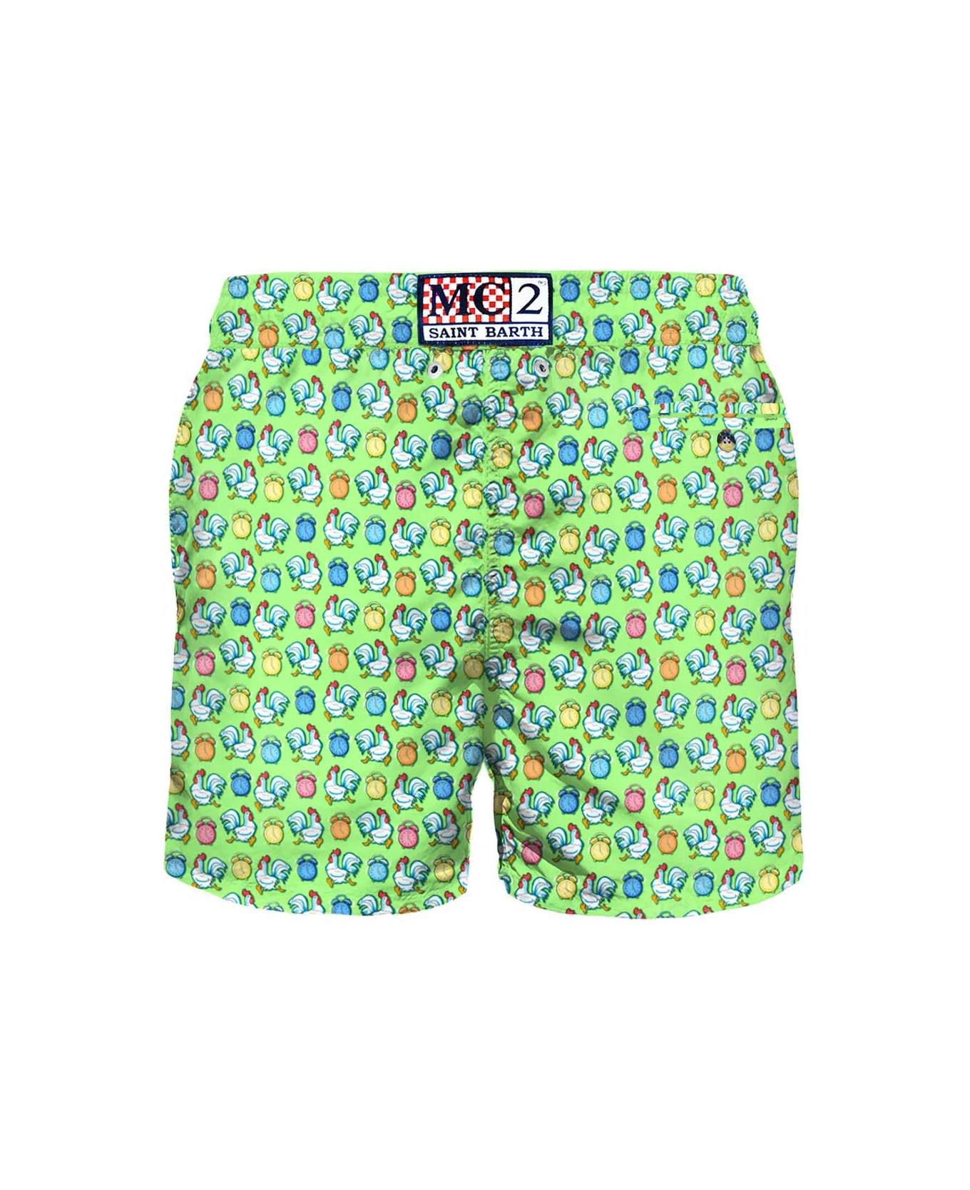 MC2 Saint Barth Light Fabric Man Swim Shorts Roosters Print 4 MC2 Saint Barth Light Fabric Man Swim Shorts Roosters Print - Image 2