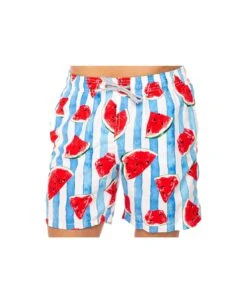 MC2 Saint Barth Mid-length Swim Shorts Watermelon Print -Family Dressing d4446f3d7707e1f3659427d19e882ac5