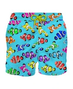 MC2 Saint Barth Man Classic Swim Shorts With Multicolor Clownfish Print